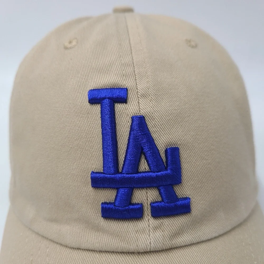 Los Angeles Dodgers Hat Strapback 47 Brand Clean Up‎ Beige Blue MLB Baseball Men